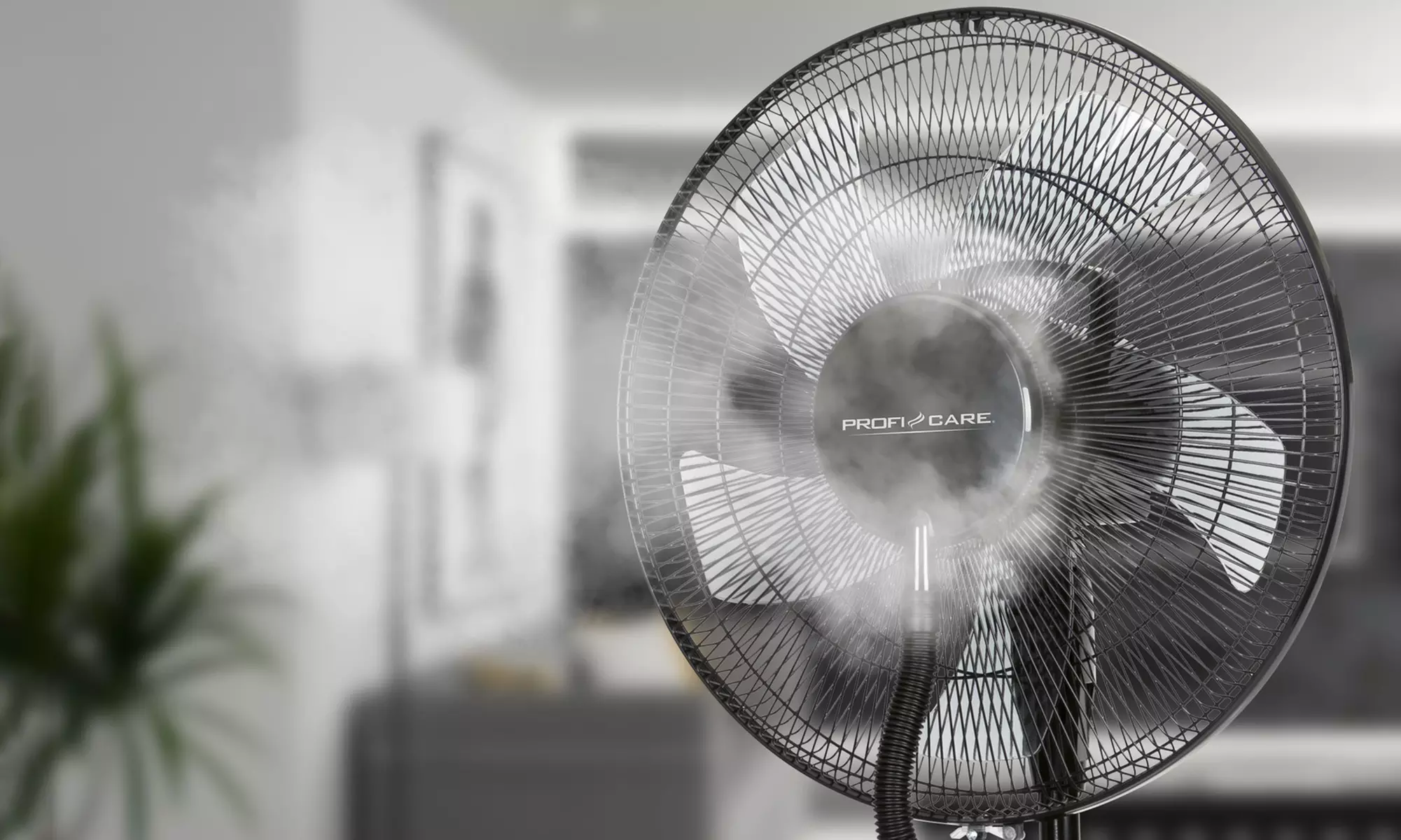 Ventilateur oscillant avec humidificateur d'air Wi-Fi et télécommande, marque Proficare - Primary Image