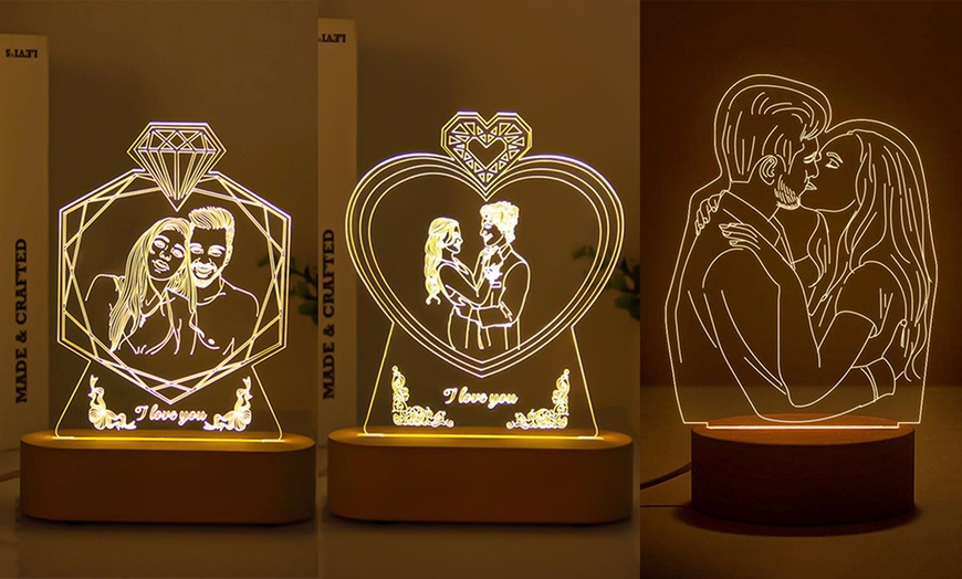 Image 4: One or Two Personalized Sketch Photo Night Light