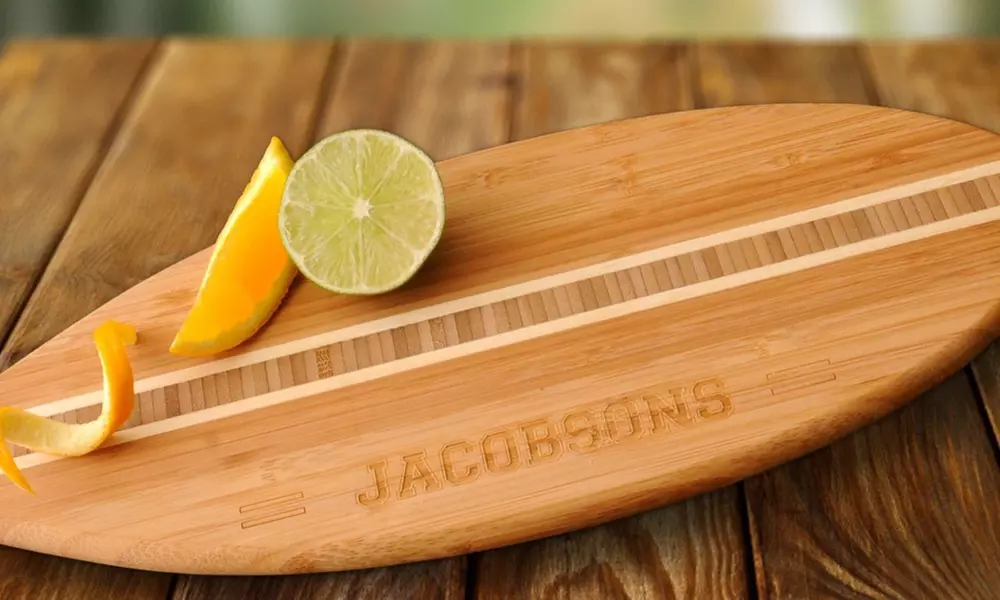 Personalized Surfboard Cutting Boards from Qualtry (Up to 72% Off). Two Options Available. - Primary Image