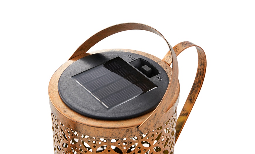 Image 7: Solar Watering Can Light - Warm White LED Rainfall Effect Garden Stake