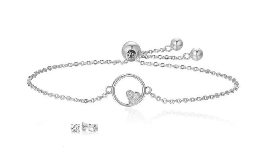 Image 2: Jacey Heart Bracelet and Earrings Made with Crystals from Swarovski® 