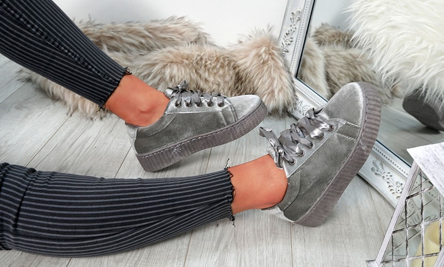 Image 9: Women's Lace-Up Sneakers