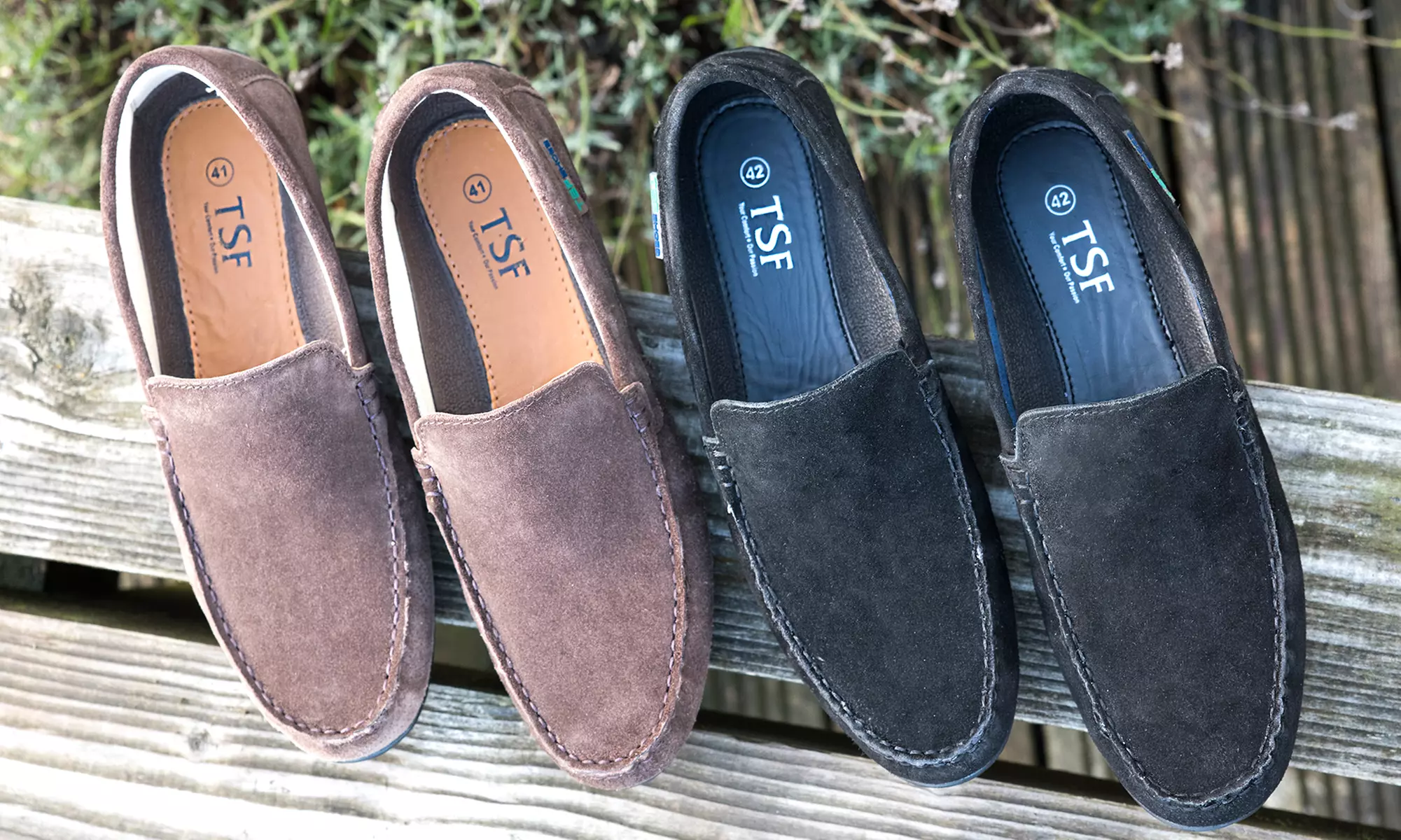 Redfoot Herren-Slipper aus Rauhleder in Braun oder Schwarz - Primary Image