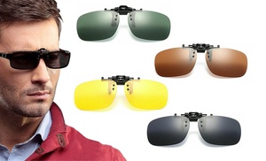 Polarised Flip-up Clip-on Rimless Sunglasses