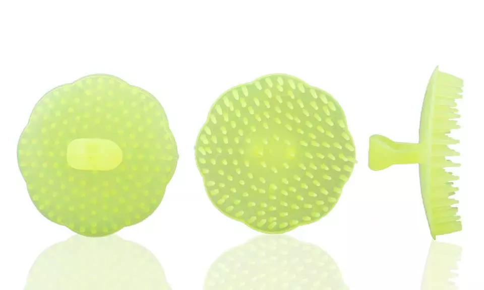1x oder 2x Shampoo-Massage-Bürste zum Stimulieren der Kopfhaut in Gelb oder Pink - Second Medium