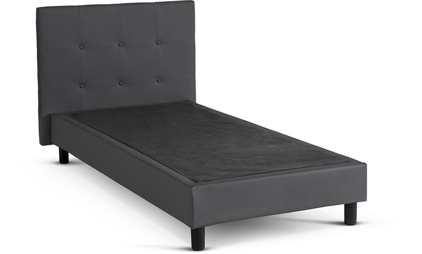 Image 12: Lit fixe Triomphe similicuir, matelas "Cosmos" en option