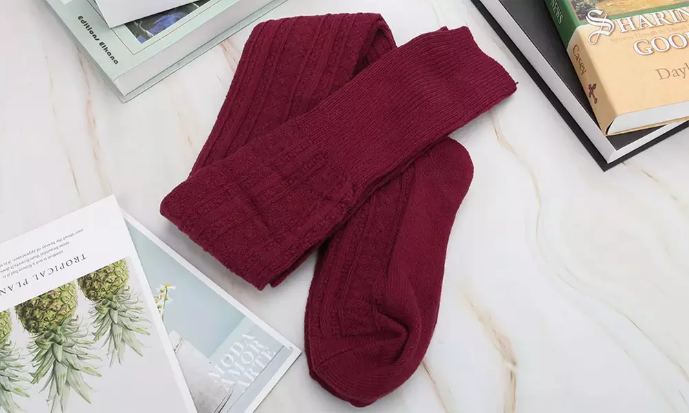 1x oder 2x Lange Strickstrümpfe für Damen