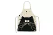 Black and White Linen Cartoon Cat Printed Apron - Second Medium