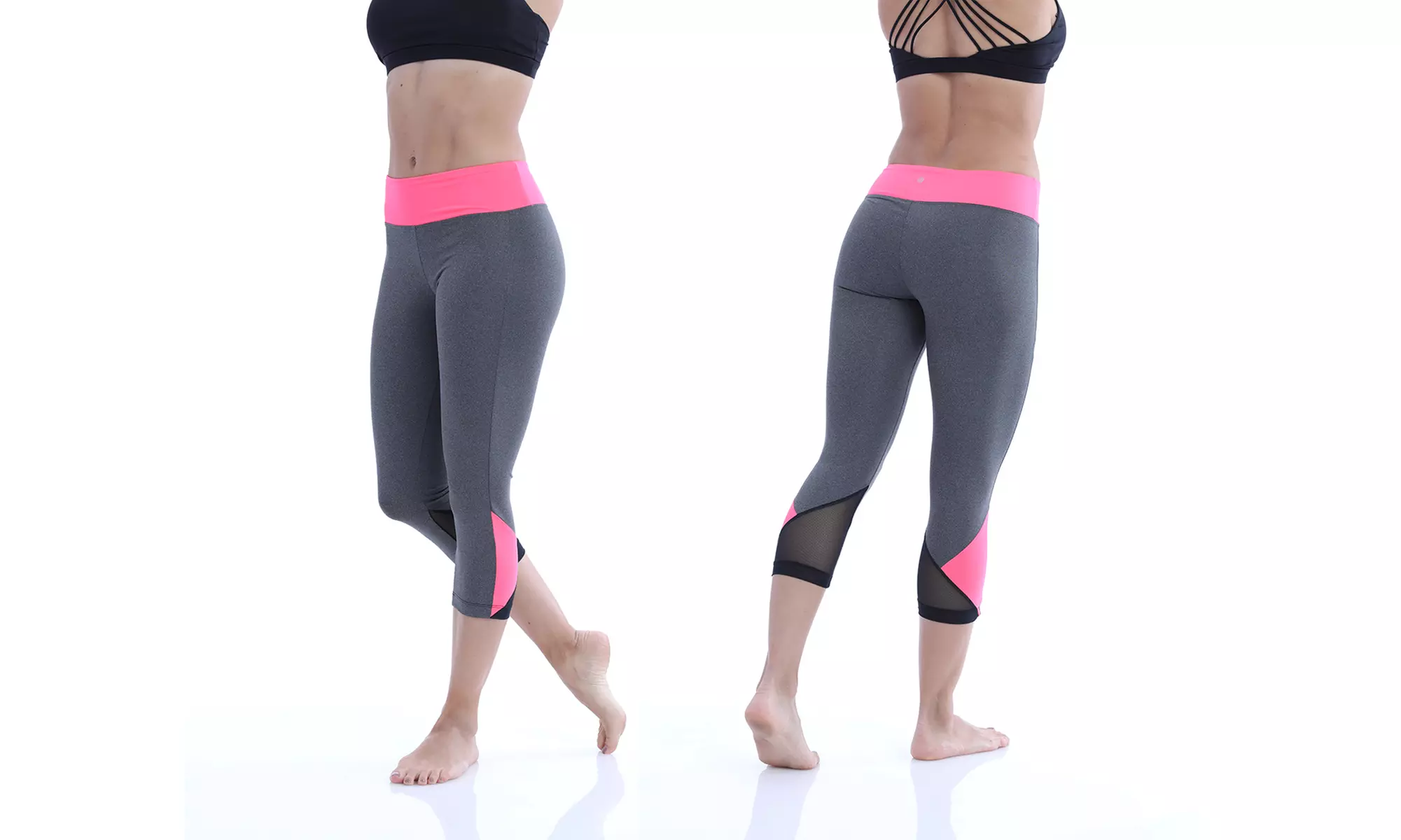 Bally Fitness Mesh Panel Capri Leggings - Second Medium