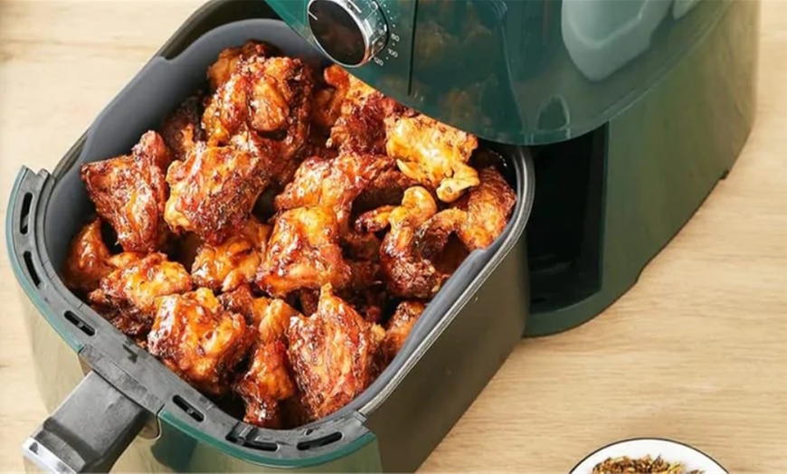 Image 5: Silicone Air Fryer Reusable Liner Pot With Two Oven Mitts