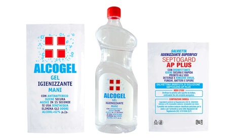 1 bottiglia igienizzante, 50 bustine igienizzanti o 100 salviette Sydex
