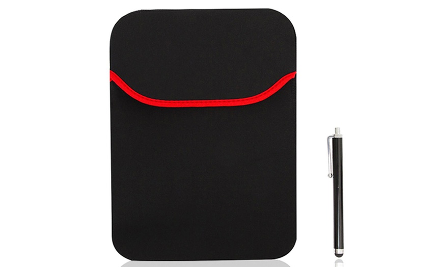 Image 1: GVC 10-inch Universal Black Neoprene Protective Cover for Tablet 