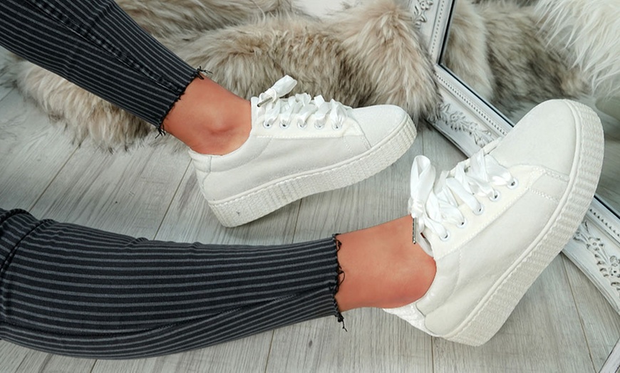 Image 12: Women's Lace-Up Sneakers