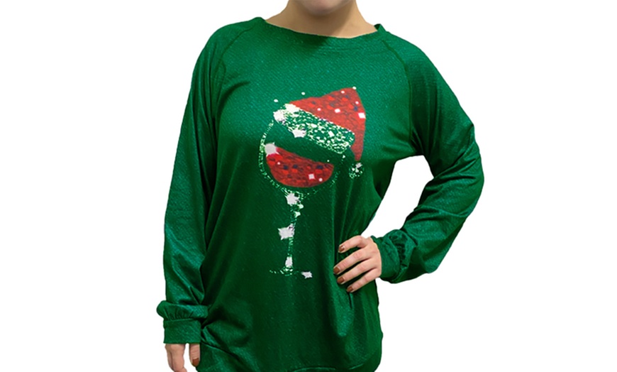 Image 6: Christmas Wine Glass Jumper