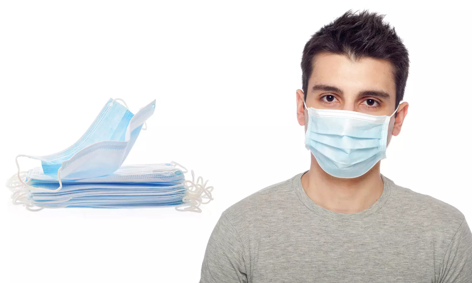 Disposable Non-Medical 3-Ply Face Masks with Earloops (50- or 100-Pack) - Primary Image