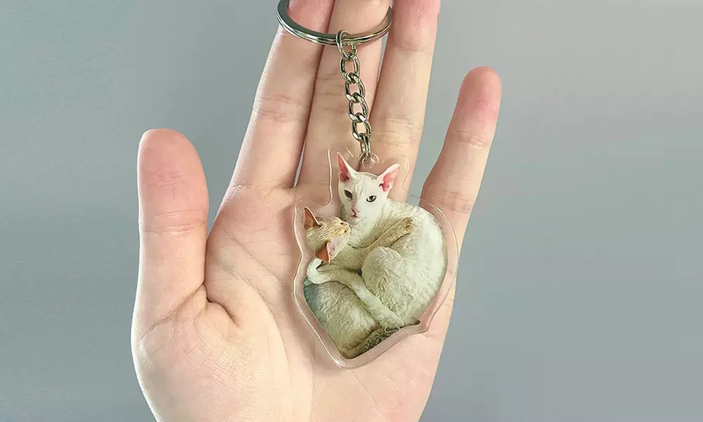 One, Two, Three, or Four Custom Photo Acrylic Keychain