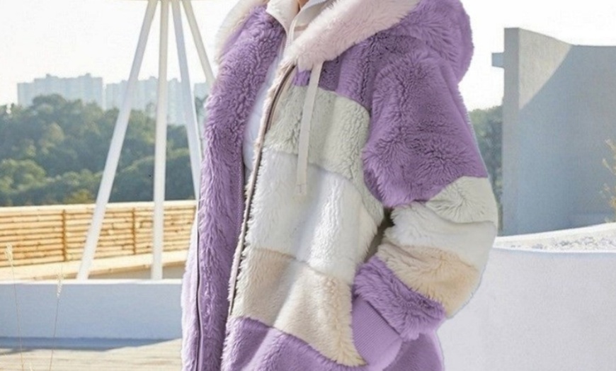 Image 9: Women’s Plush Hooded Coat