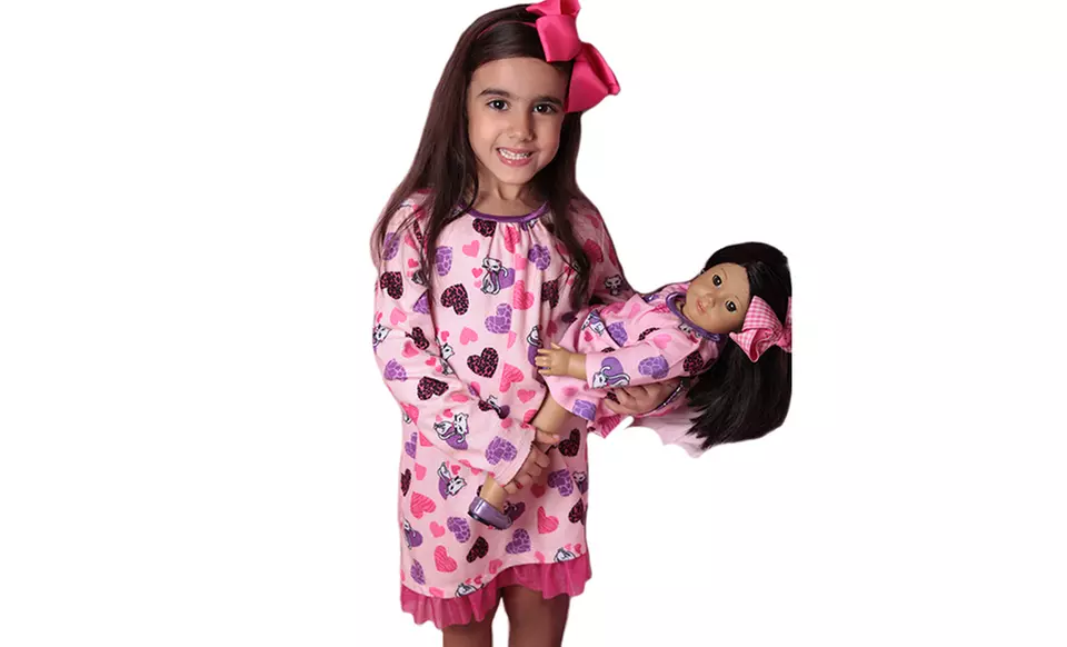 Matching Nightgown Sets for Girls and Dolls. Multiple Colors Available. Free Returns. - Second Medium