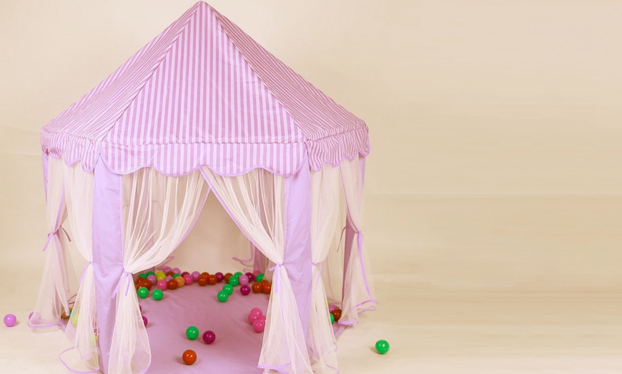 Image 1: Hexagonal Kids' Large Fairy Play House Indoor Tent