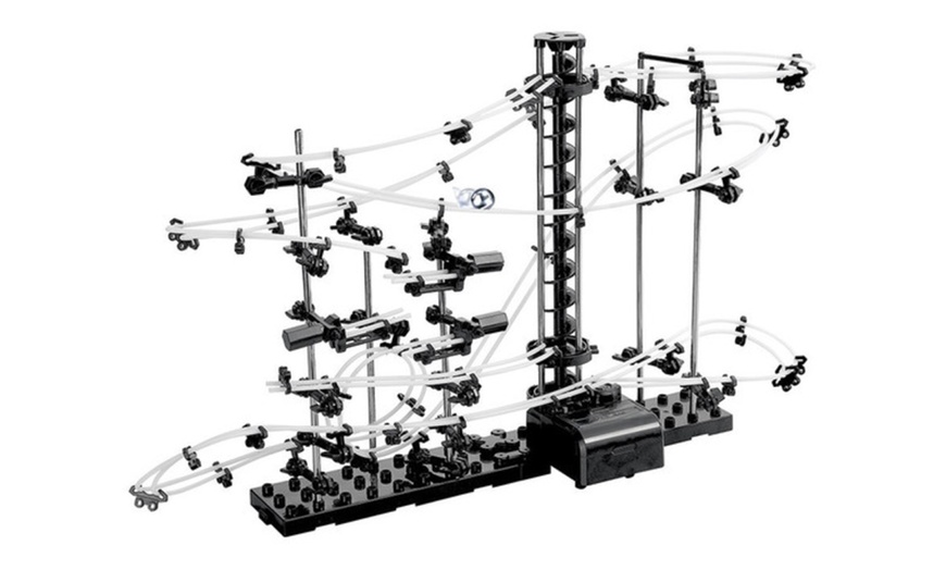 Image 2: Space Rail Marble Run with Loop, Twists and Motorized Elevator