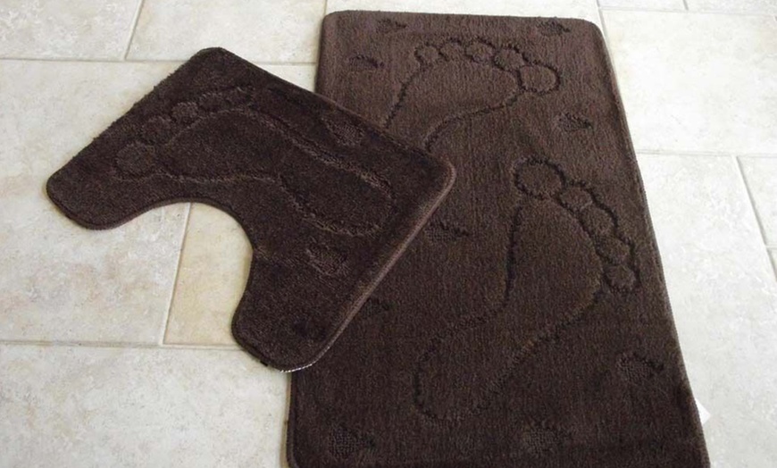 Image 7: Footprint Bath and Pedestal Mat Set