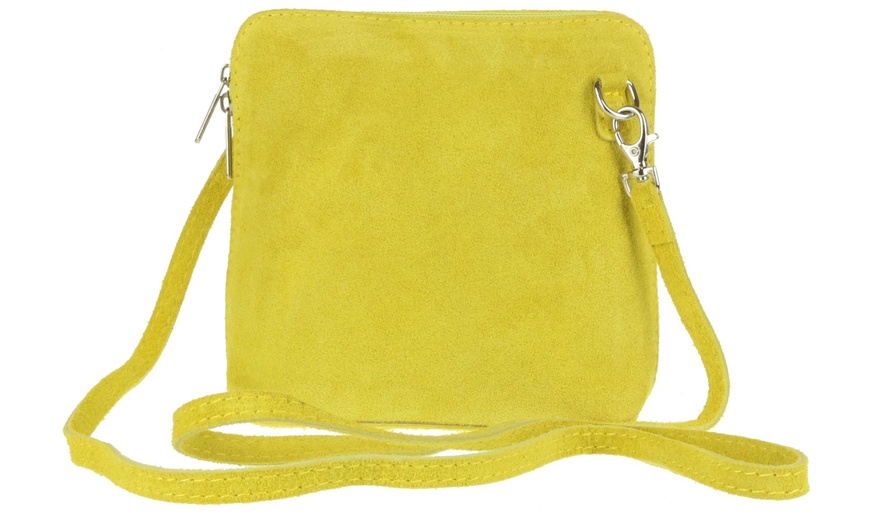 Image 49: Suede Leather Cross-Body Bag