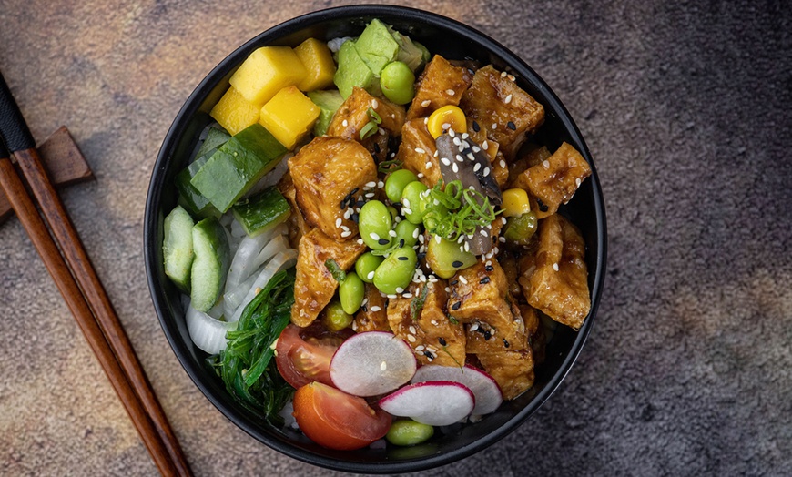 Image 13: For 1,2 or 4: Choice of Poke Bowl 24OZ w/ Classic Ice Tea