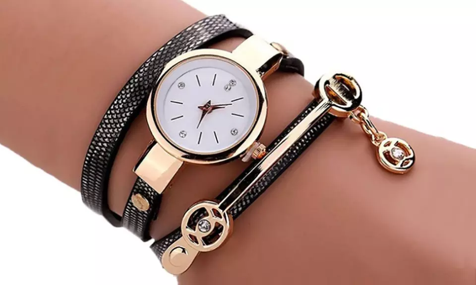 Montre double bracelet façon serpent pour femmes - Primary Image