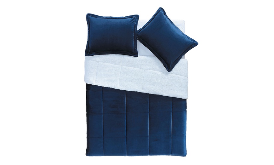 Image 13: Micromink and Sherpa Reversible Comforter Set (2- or 3-Piece)