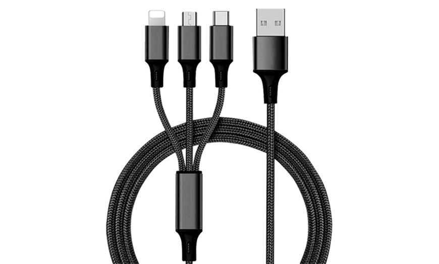 Image 3: 3-in-1 USB Charging Cable; Type C, Lightning and Micro-USB