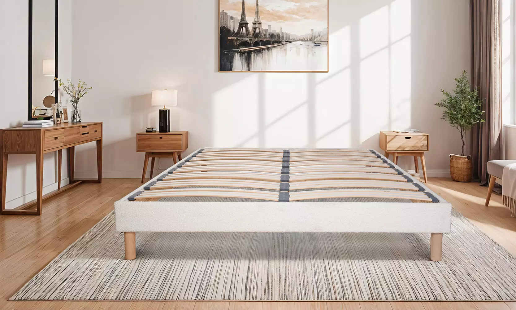 Sommier Bianca en laine bouclée, tehnologie tri-lattes, lattes flexibles, Maison Aubertin, livraison offerte - Primary Image