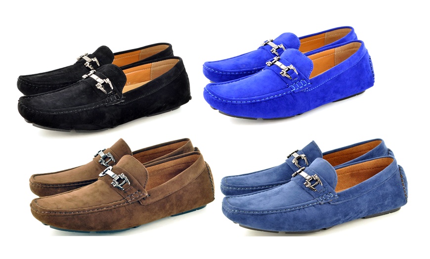 Image 1: Men's Casual Loafers with Buckle