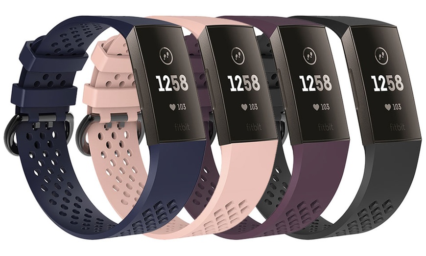 Image 1: Silicone Band for Fitbit Charge 3