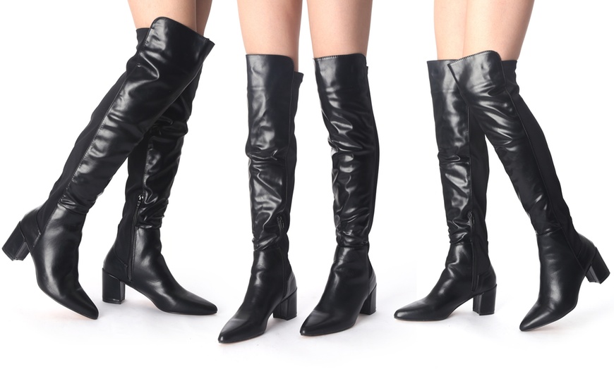 Image 1: Over-the-Knee Stretch Boots