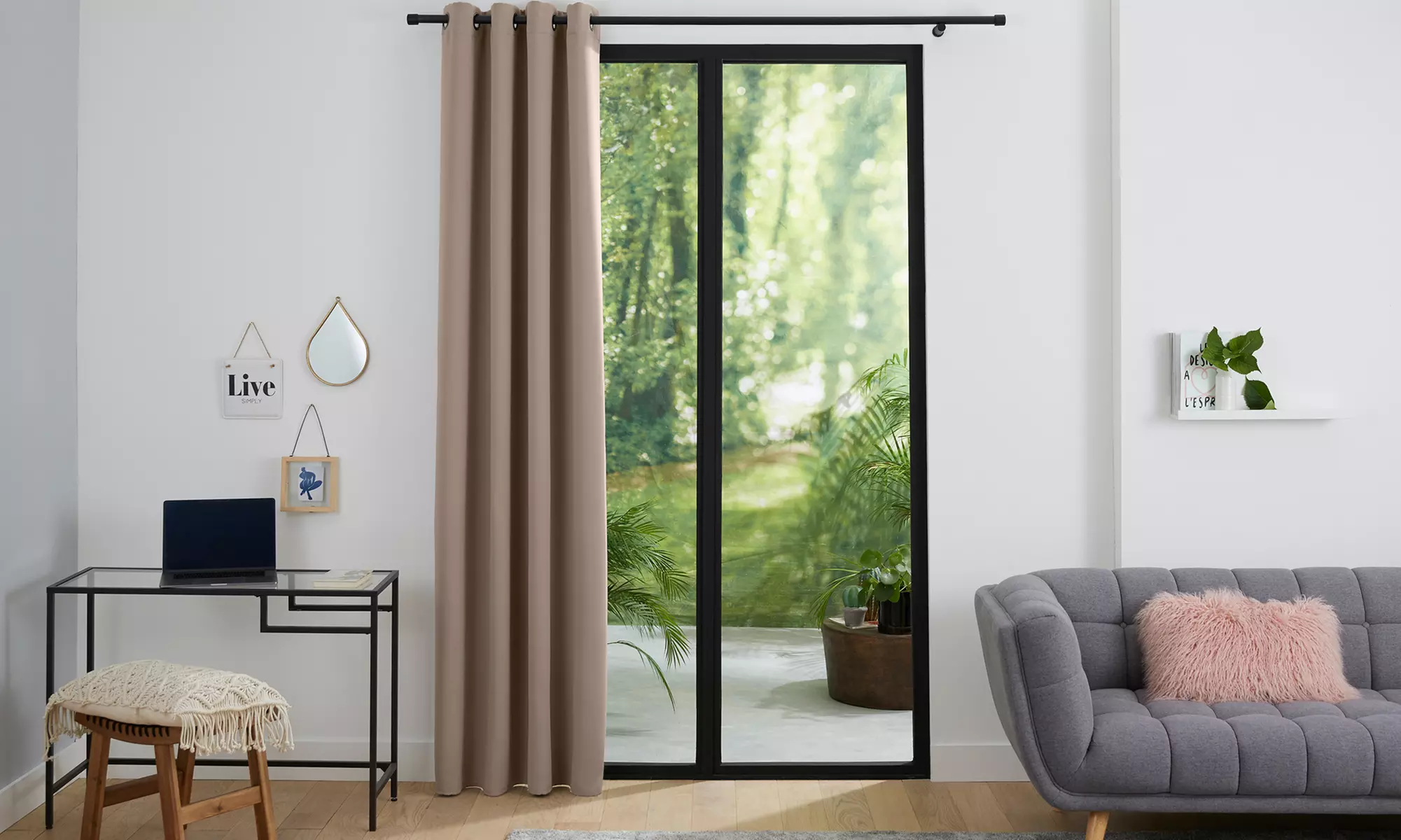 1, 2 ou 4 rideaux occultants et obscurcissants à 8 œillets