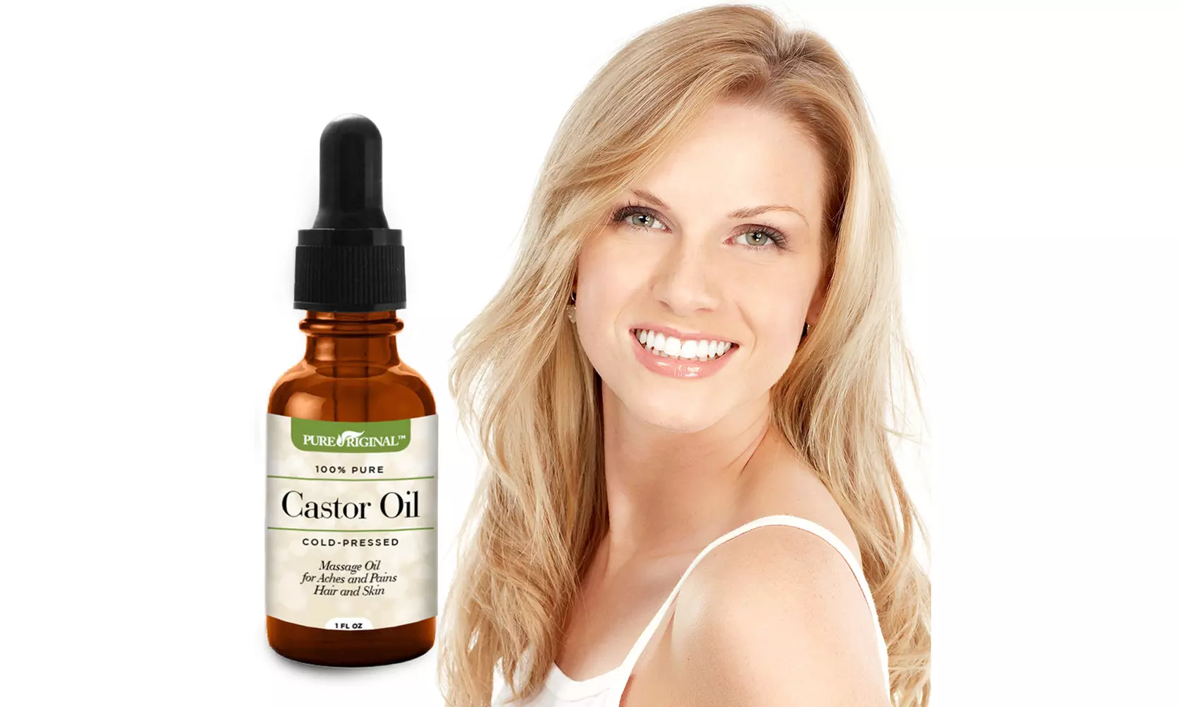 Pure Original Cold Pressed Organic Castor Oil; 1 Oz. - Primary Image