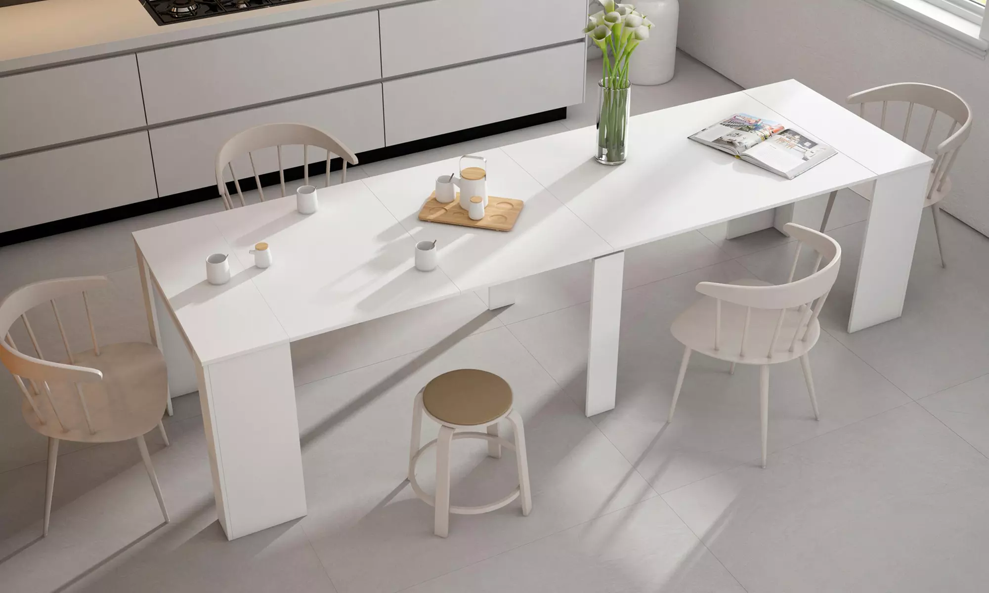 Ausziehbarer Konsolentisch