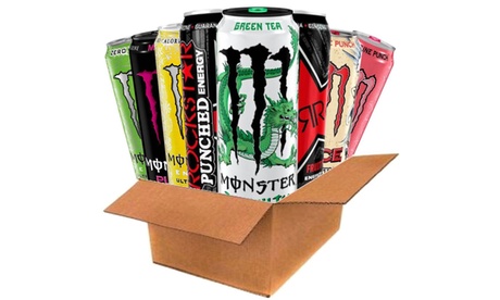 Fino a 12 energy drink Monster Rockstarda 500ml