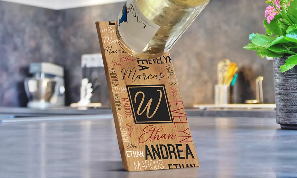 Personalized Wine Bottle Balancer with Name and Initial