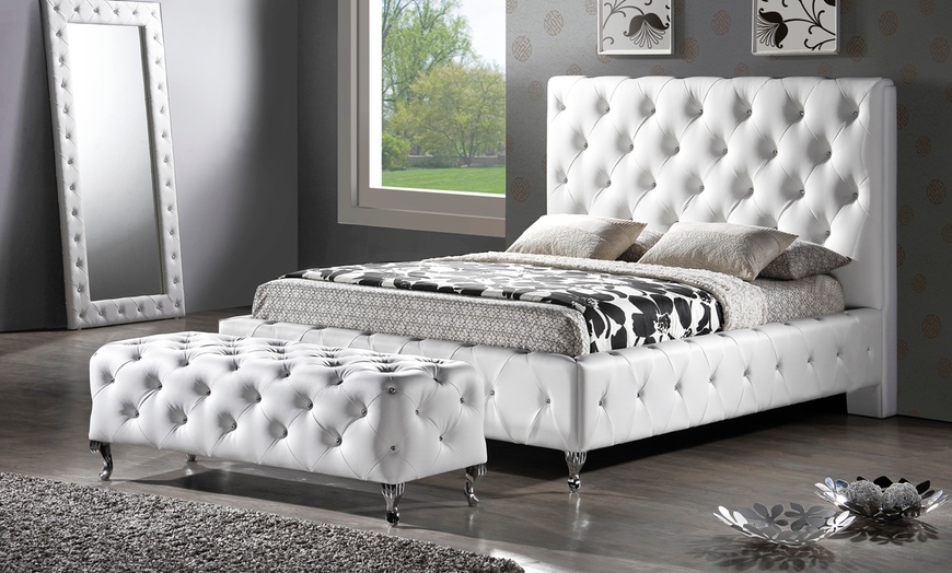 konen tufted upholstered platform bed with mattress