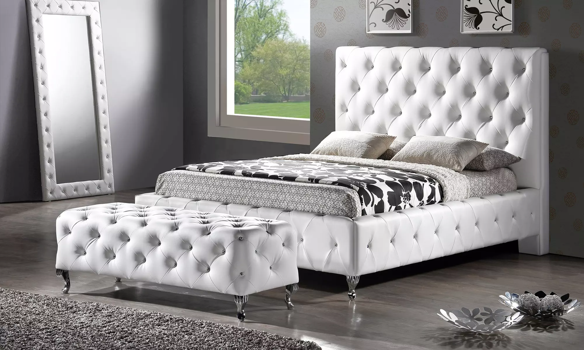 Tufted Upholstered Platform Bed - Primary Image