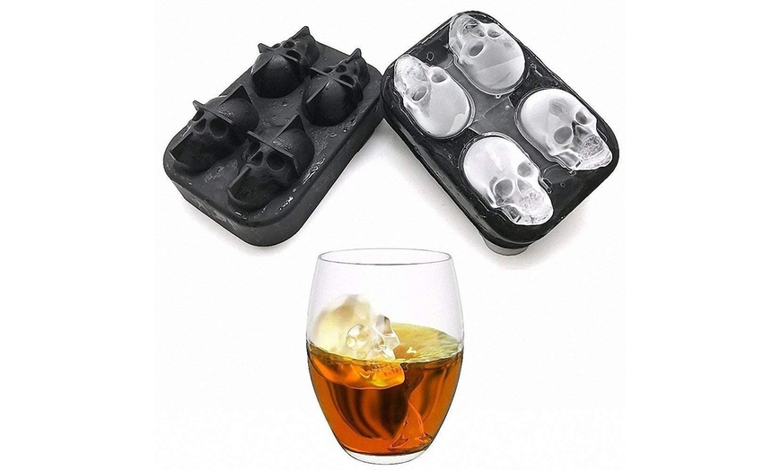 Image 1: 3D Skull Ice Trays