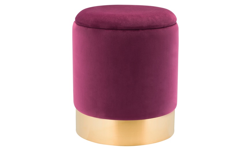 Image 13: Velvet Ottoman Storage Stool