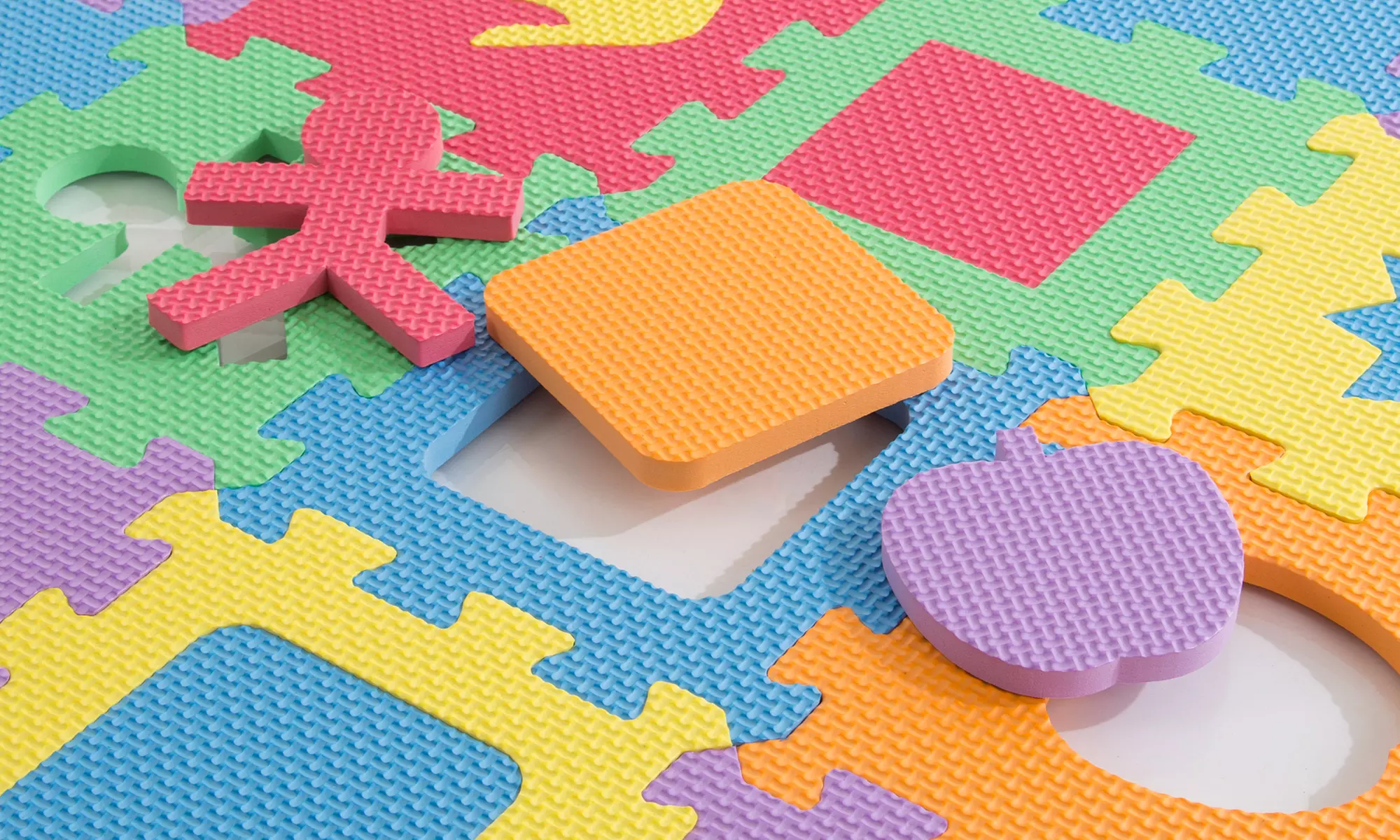 Hey! Play! Foam Shapes Puzzle Learning Mat (56-Piece) - Second Medium