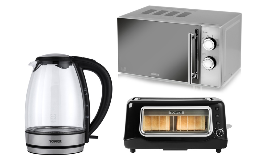 Image 1: Kettle, Toaster and Microwave Set