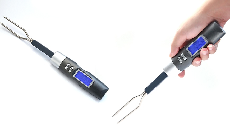 Image 1: Digital Meat Thermometer Fork