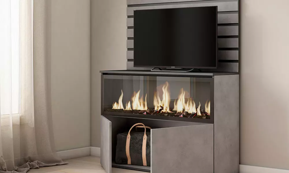 Sideboard mit LED-Elektrokamin