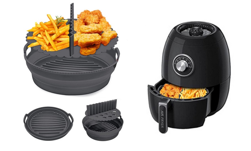 Image 5: Foldable Air Fryer Silicone Pot with Dividing Pad