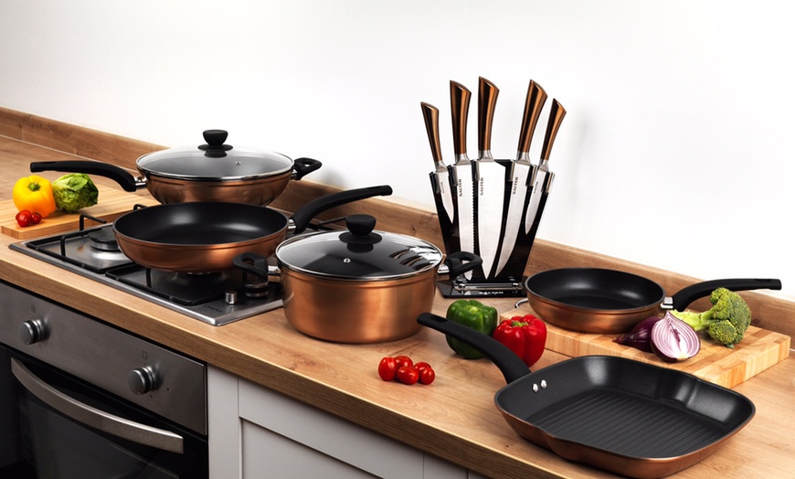 Salter Cookware Set with Knives | Groupon Goods