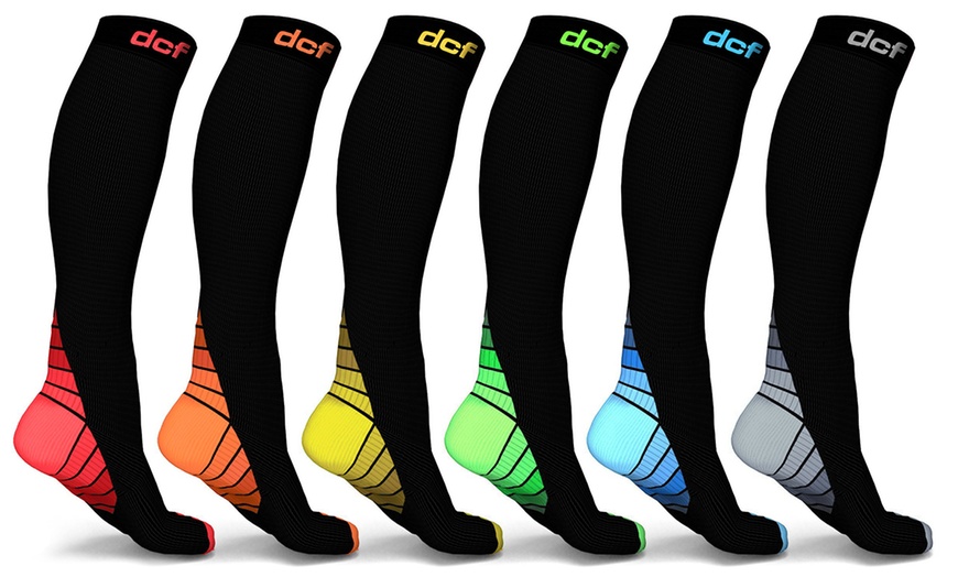 DCF Warehouse Deal - Unisex Sports Compression Socks (6-Pack) | Groupon